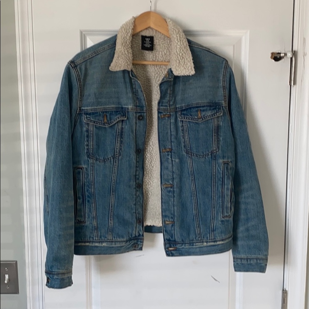 H&M faux Sherpa denim jacket